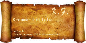 Kremmer Felícia névjegykártya